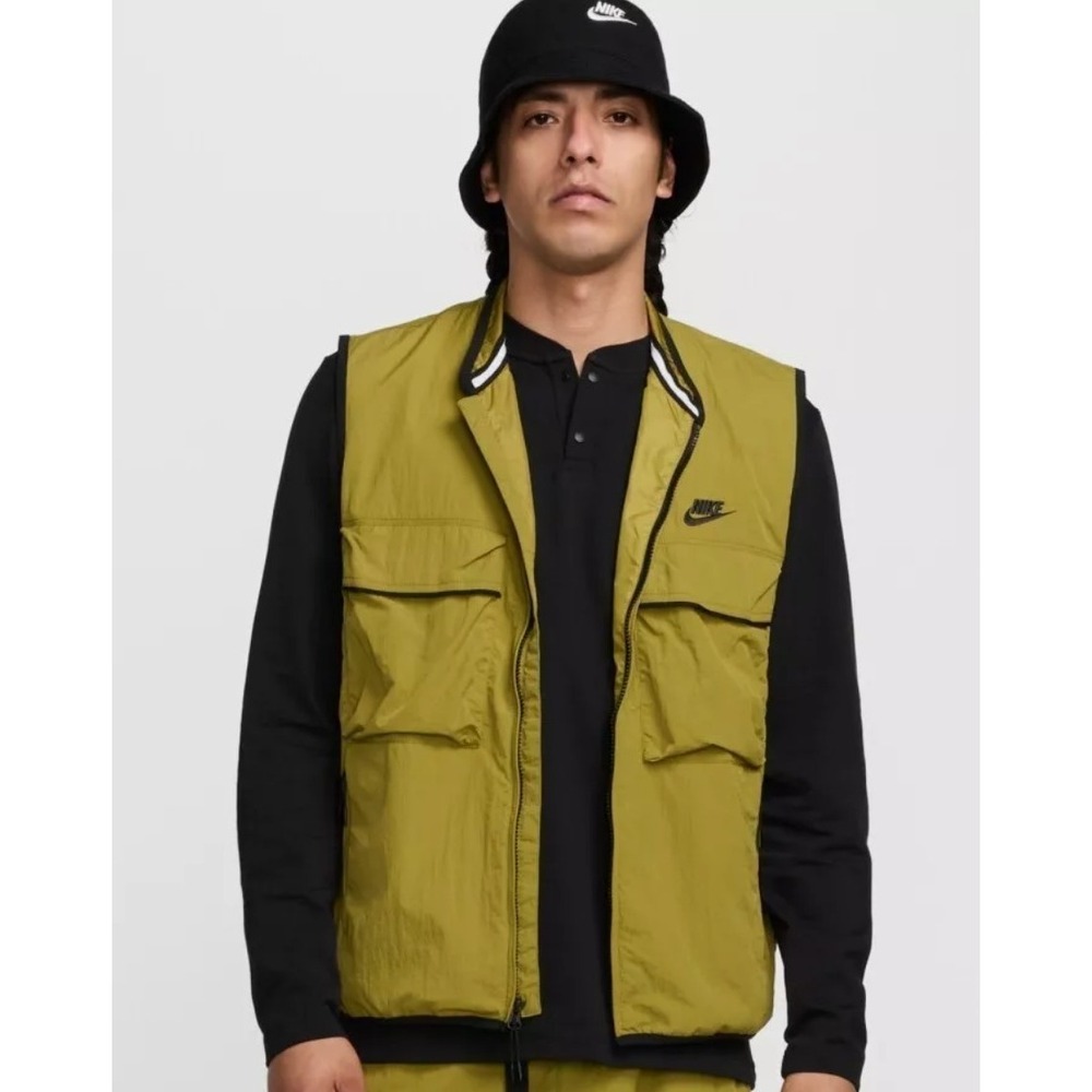 Nike Men's Tech Woven Jacket Vest Pacific Moss Green NEW $110 Large